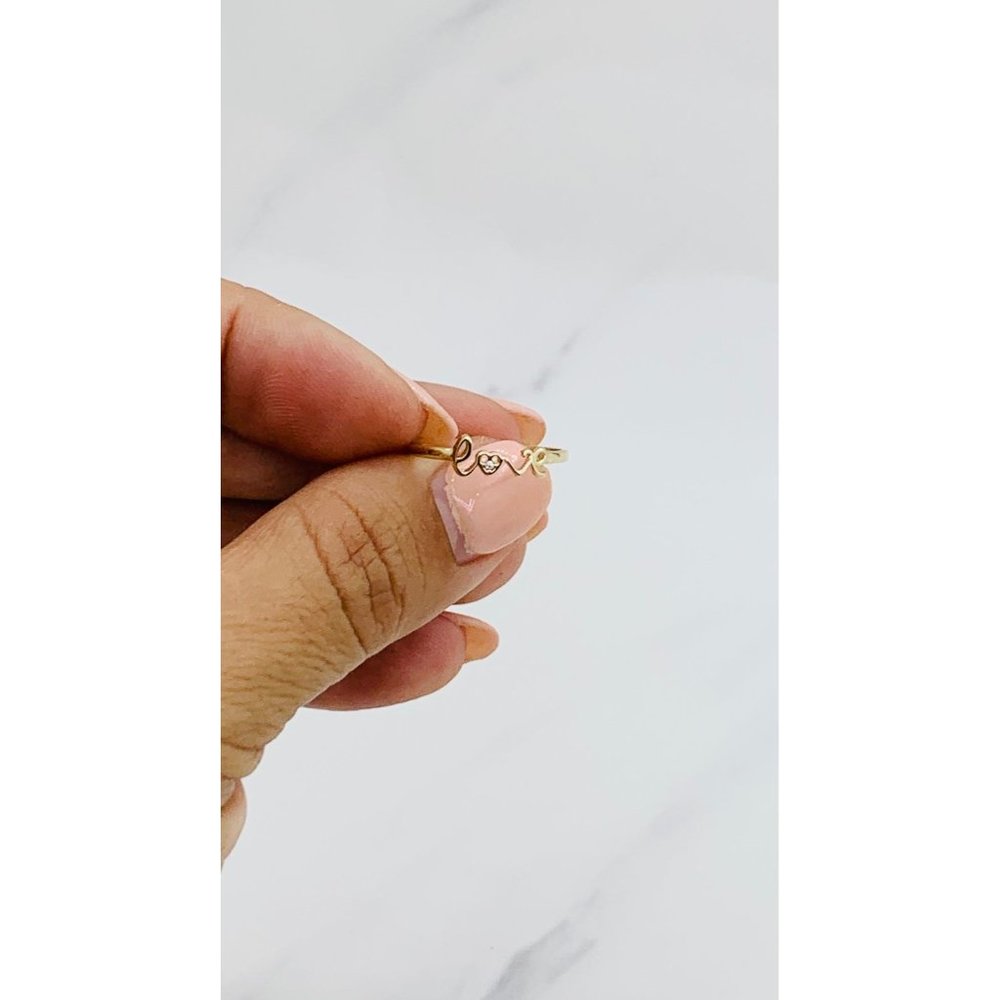 10k Solid Gold Ring Minimalist Stackable Love Siz… - image 4
